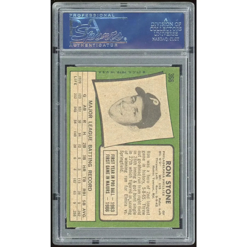 Ron Stone 1971 Topps #366 Baseball Card | PSA 8.5
