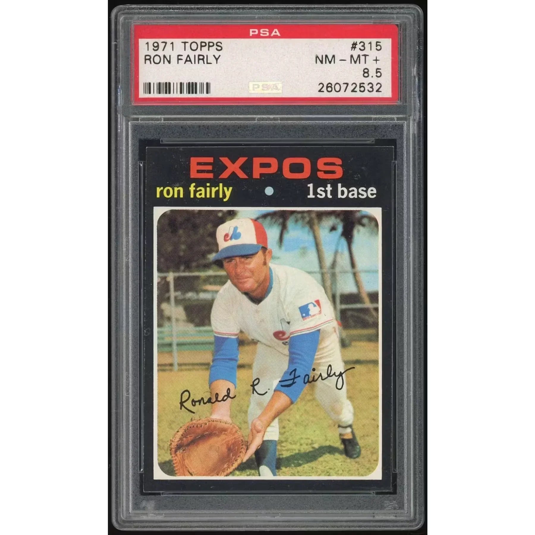 Ron Fairly 1971 Topps #315 Baseball Card | PSA 8.5