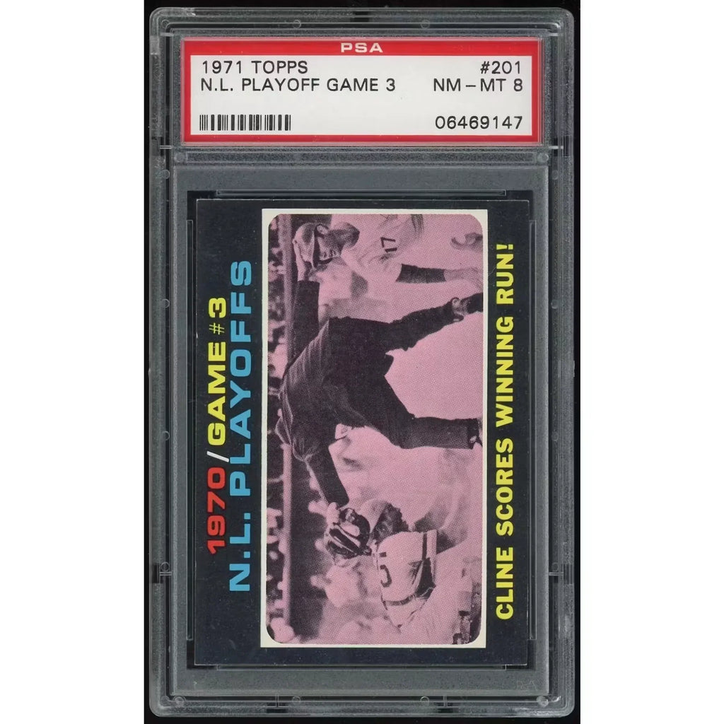 1971 Topps #201 NL Playoff Game 3 | PSA 8