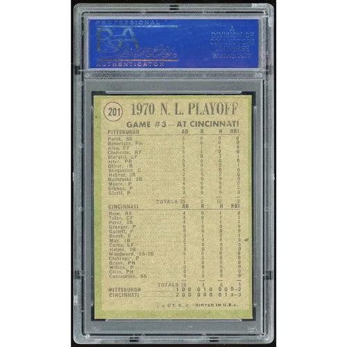 1971 Topps #201 NL Playoff Game 3 | PSA 8