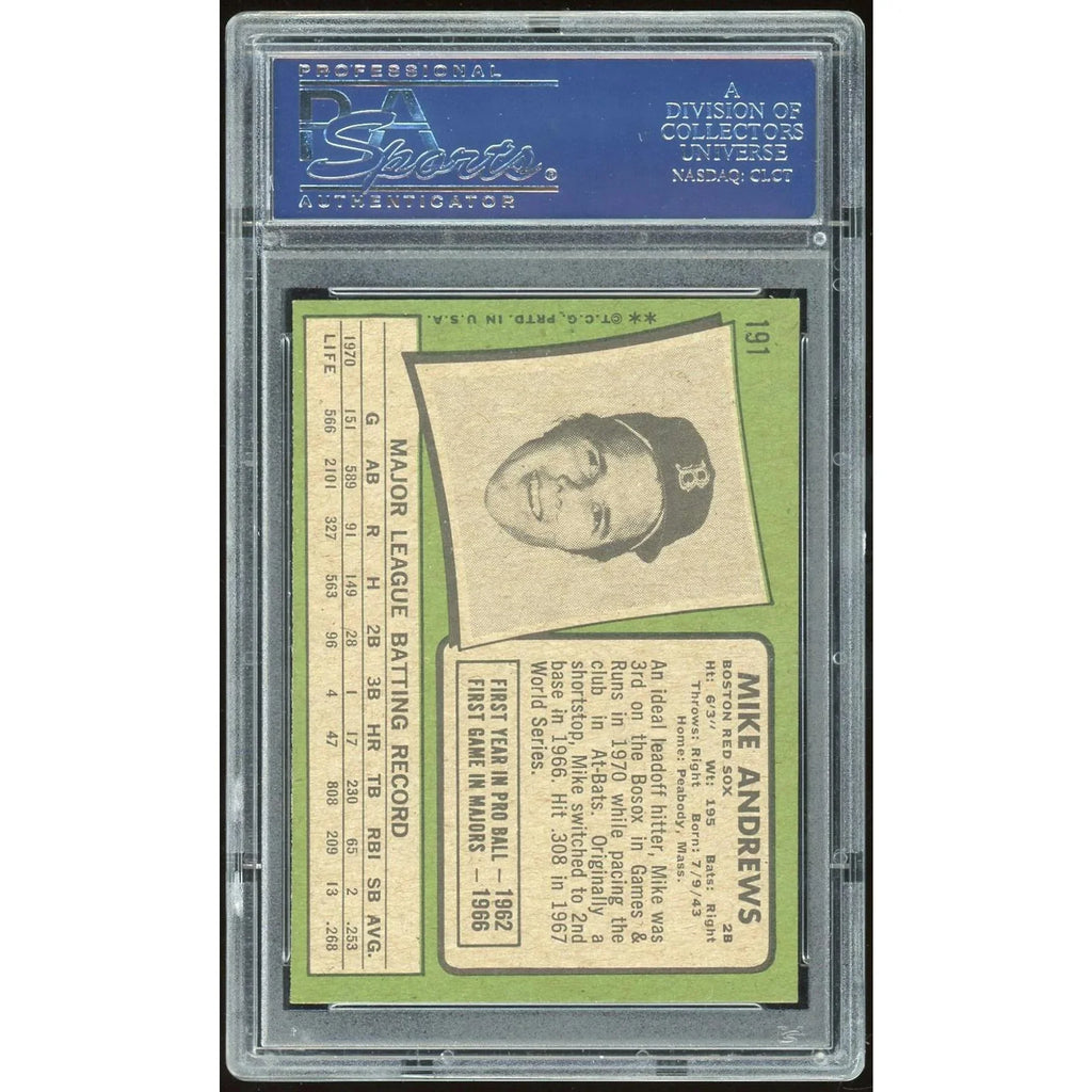 1971 Topps #191 Mike Andrews Baseball Card | PSA 8