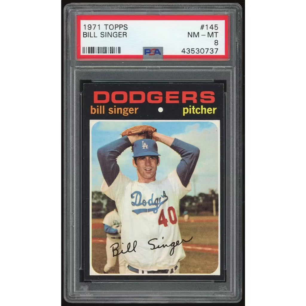 Bill Singer 1971 Topps #145 Baseball Card | PSA 8