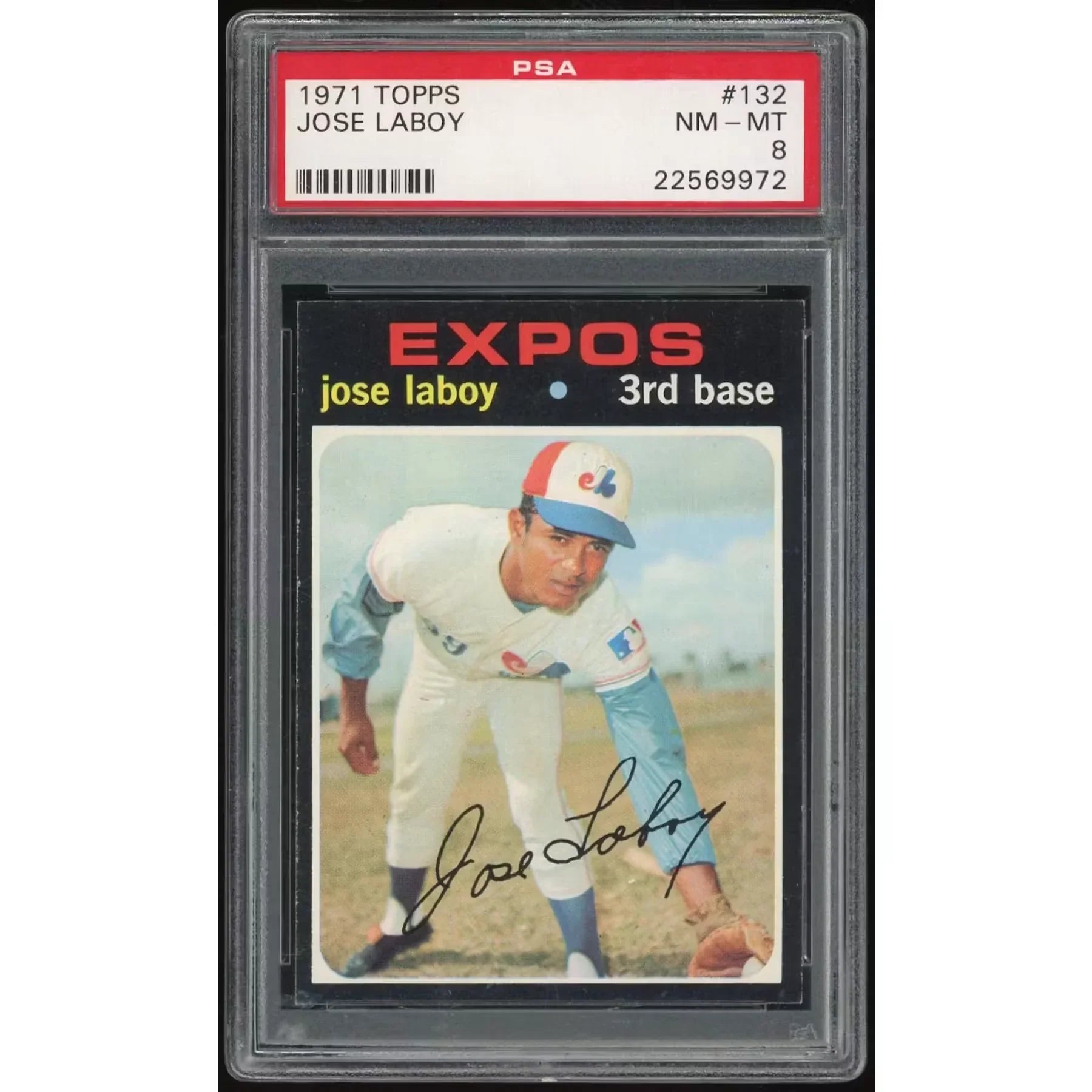1971 Topps #132 Jose Laboy Baseball Card | PSA 8