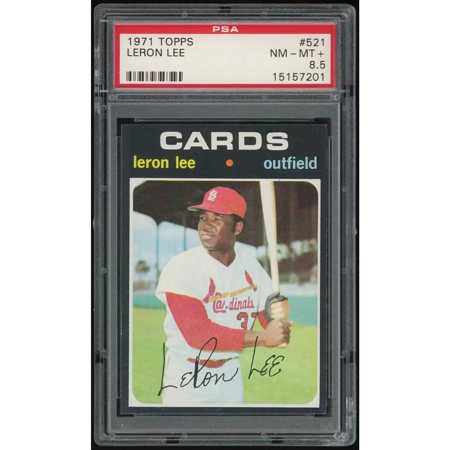 Leron Lee 1971 Topps #521 Baseball Card | PSA 8.5