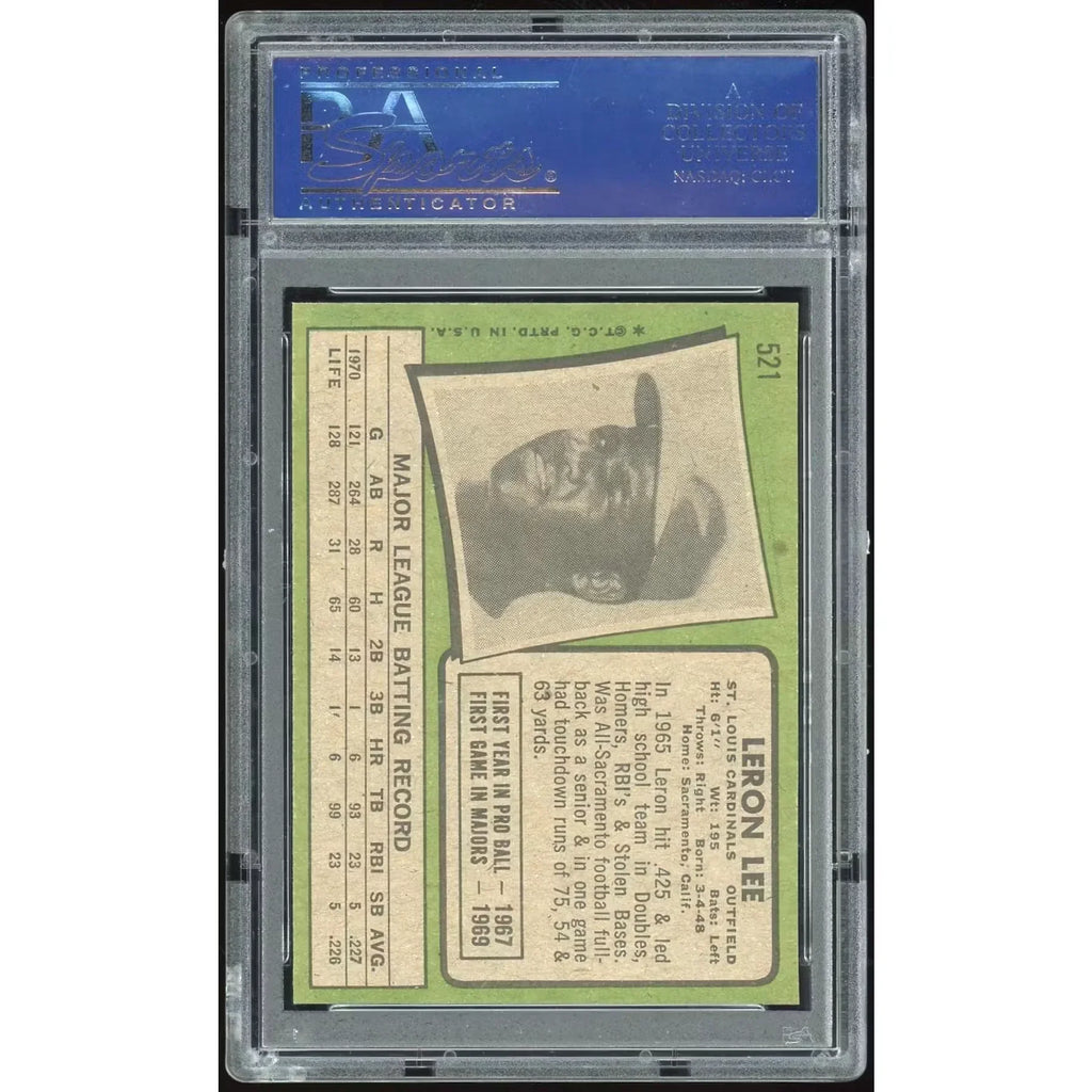 Leron Lee 1971 Topps #521 Baseball Card | PSA 8.5