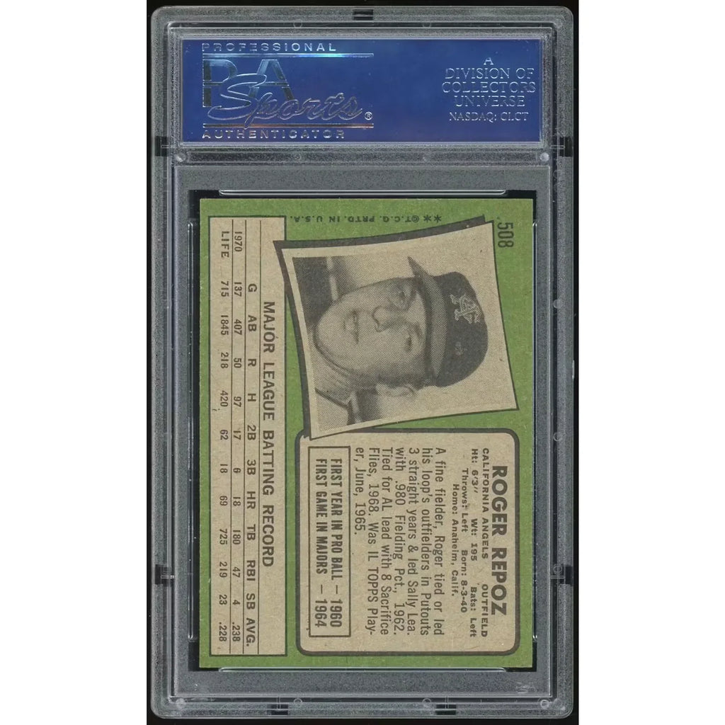 Roger Repoz 1971 Topps #508 Baseball Card | PSA 8.5