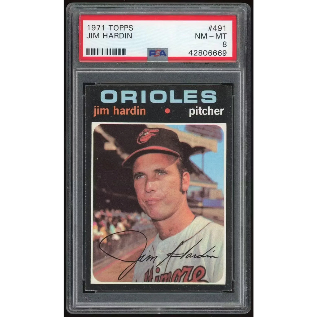 Jim Hardin 1971 Topps #491 Baseball Card | PSA 8