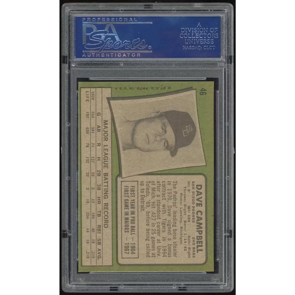 Dave Campbell 1971 Topps #46 Card | PSA 8.5