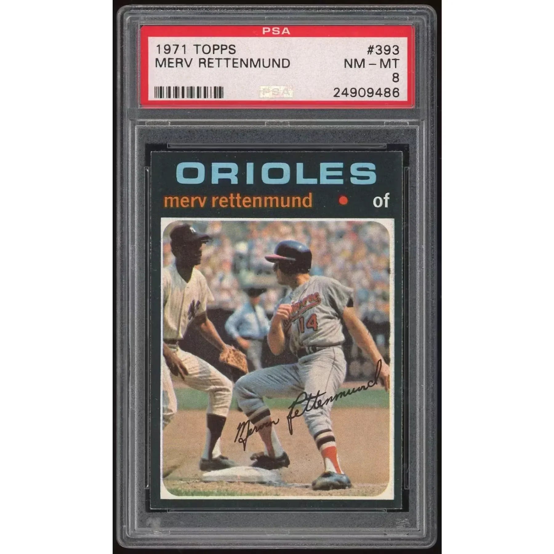 Merv Rettenmund 1971 Topps #393 Baseball Card | PSA 8