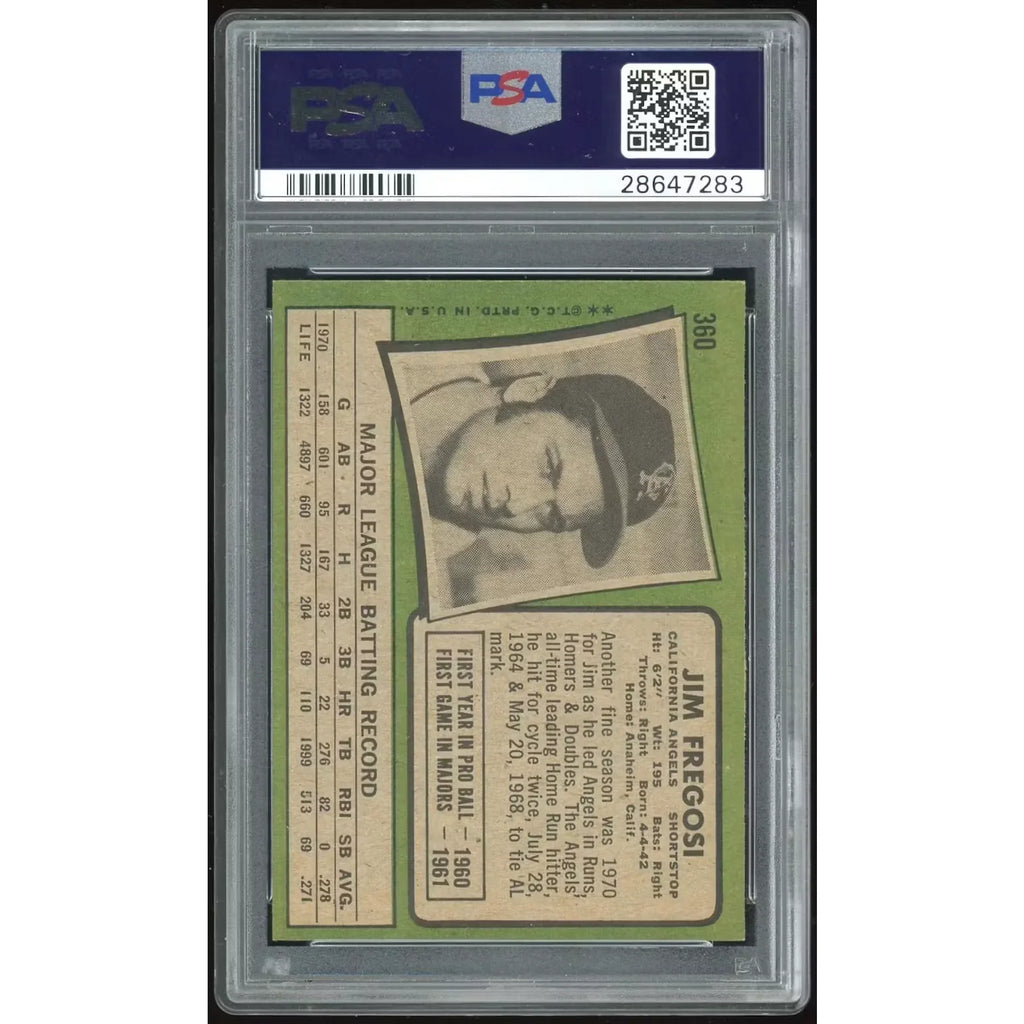 Jim Fregosi 1971 Topps #360 Baseball Card | PSA 8