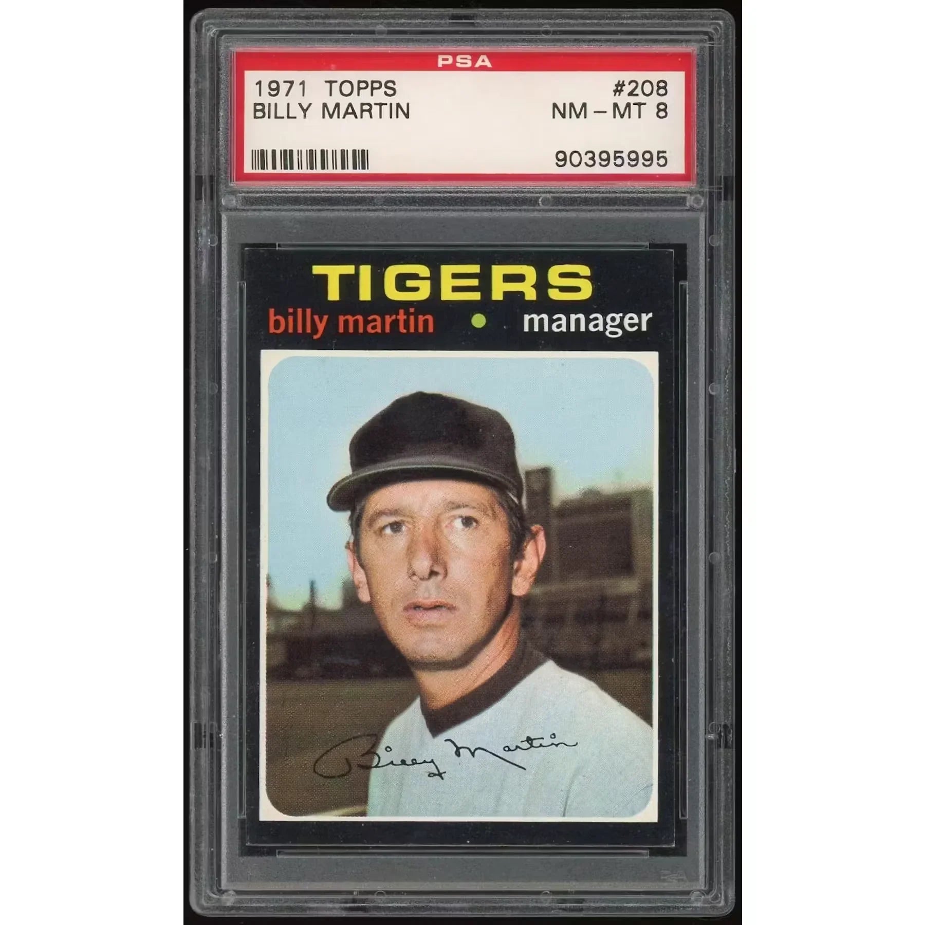 Billy Martin 1971 Topps #208 Baseball Card | PSA 8