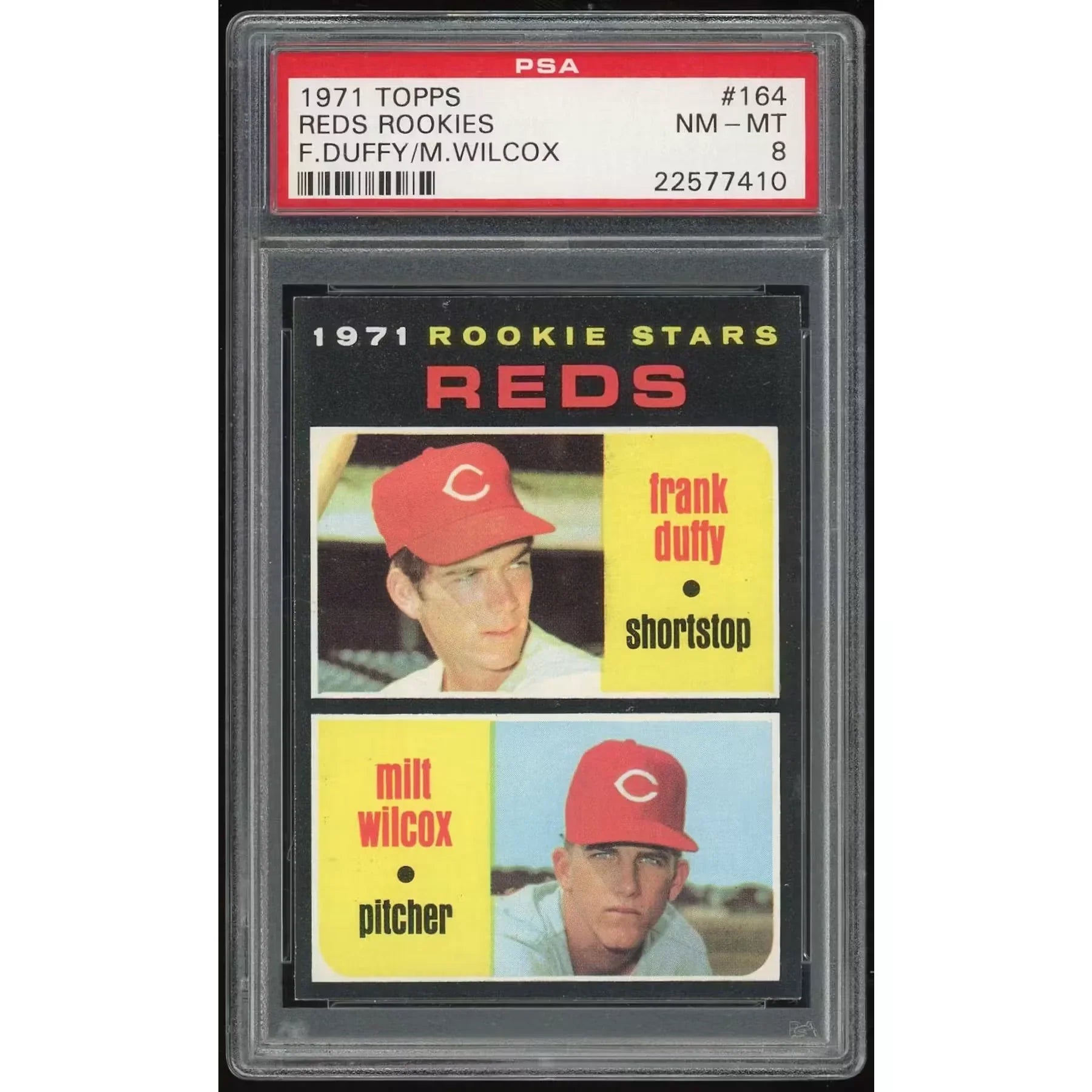 1971 Topps #164 Frank Duffy/Milt Wilcox Rookie Card | PSA 8