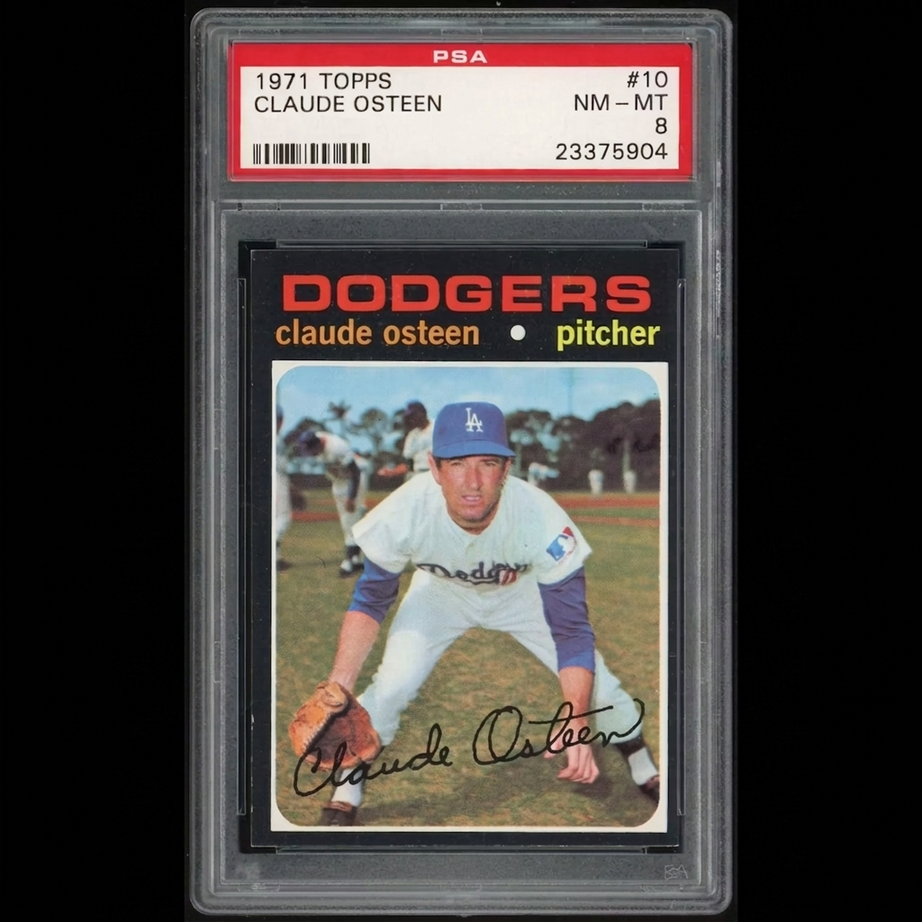 Claude Osteen 1971 Topps #10 Baseball Card | PSA 8