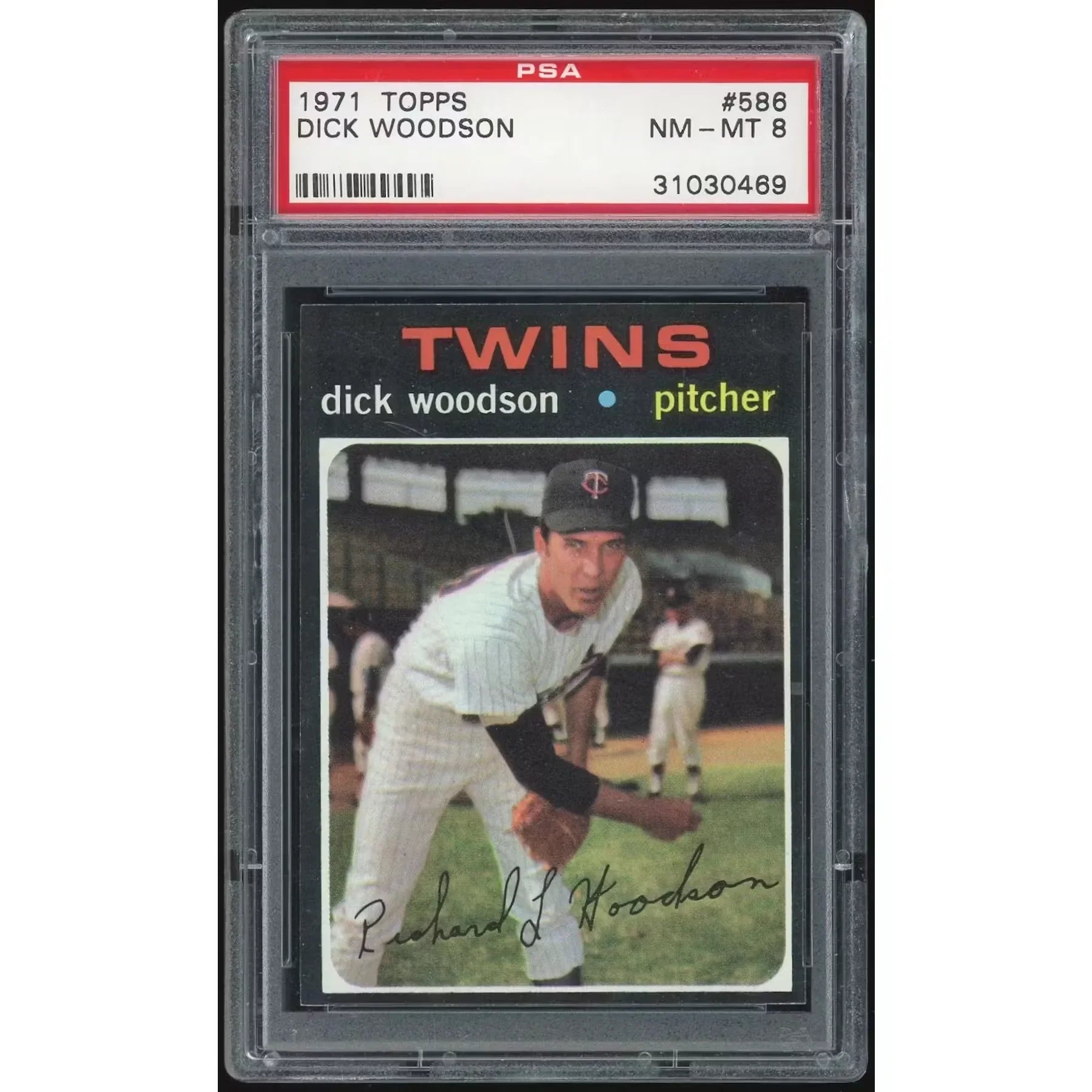 Dick Woodson 1971 Topps #586 Baseball Card | PSA 8