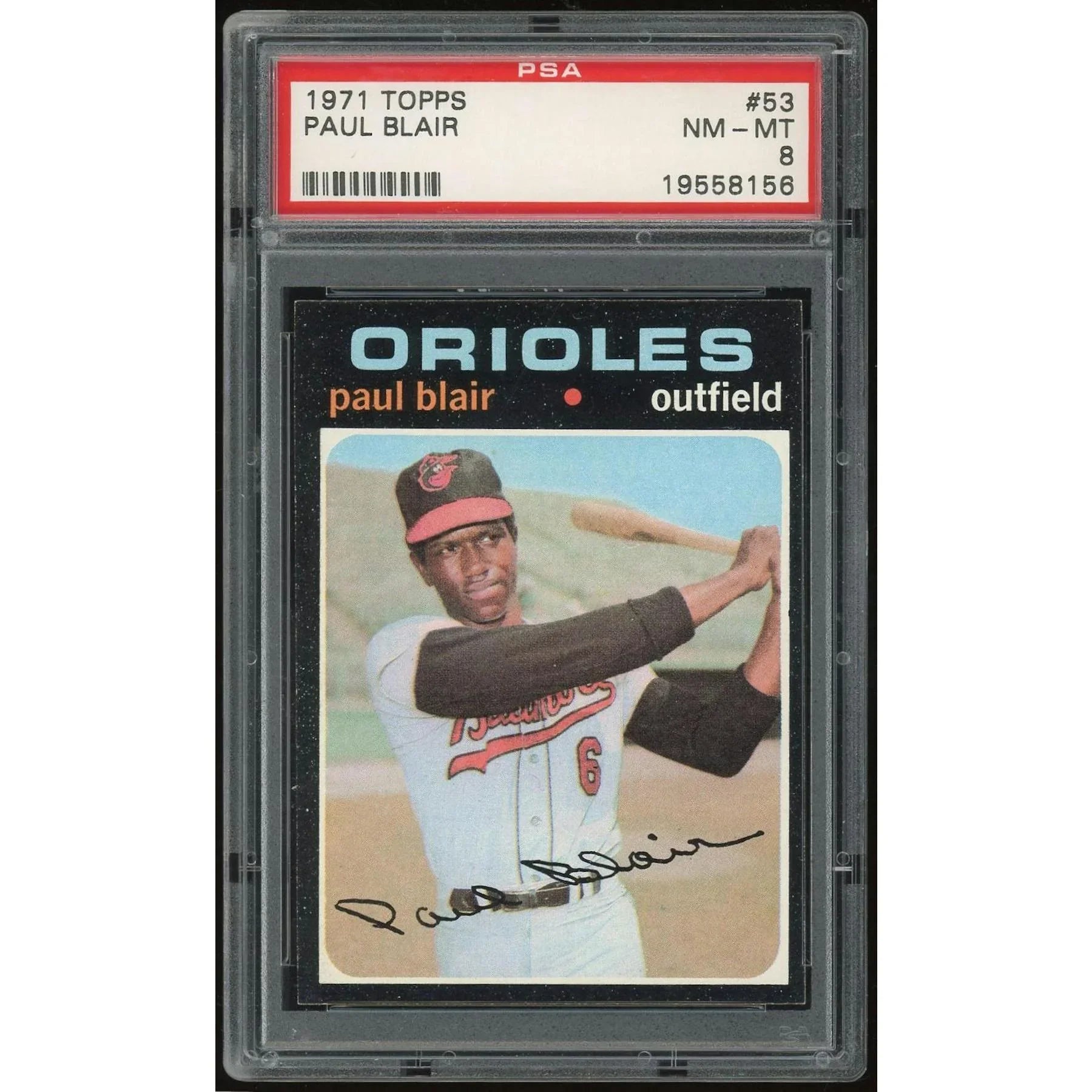 Paul Blair 1971 Topps #53 Baseball Card | PSA 8