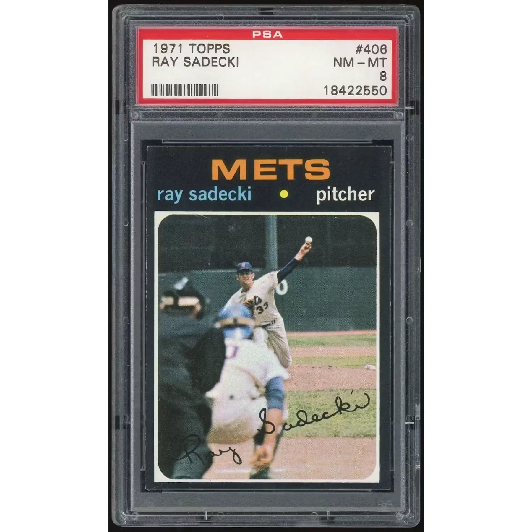 Ray Sadecki 1971 Topps #406 Baseball Card | PSA 8