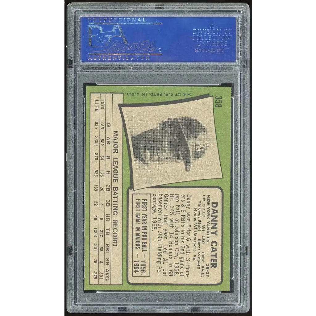 Danny Cater 1971 Topps #358 Baseball Card | PSA 8