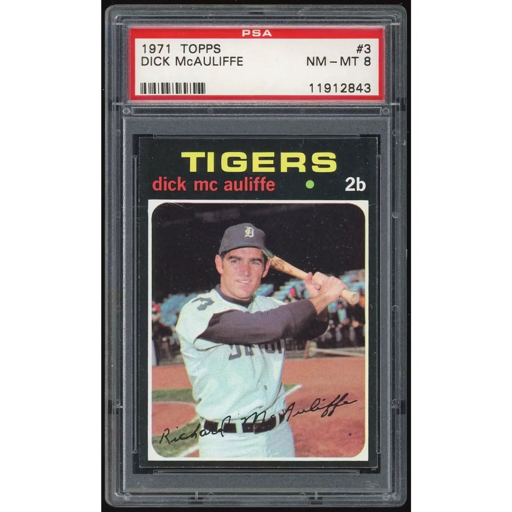Dick McAuliffe 1971 Topps #3 Baseball Card | PSA 8