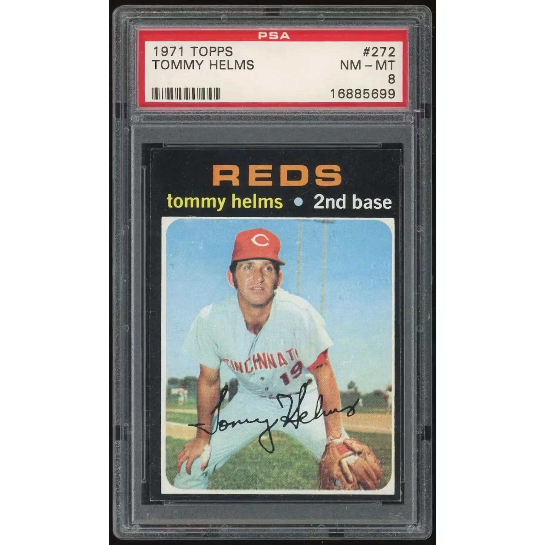 Tommy Helms 1971 Topps #272 Baseball Card | PSA 8