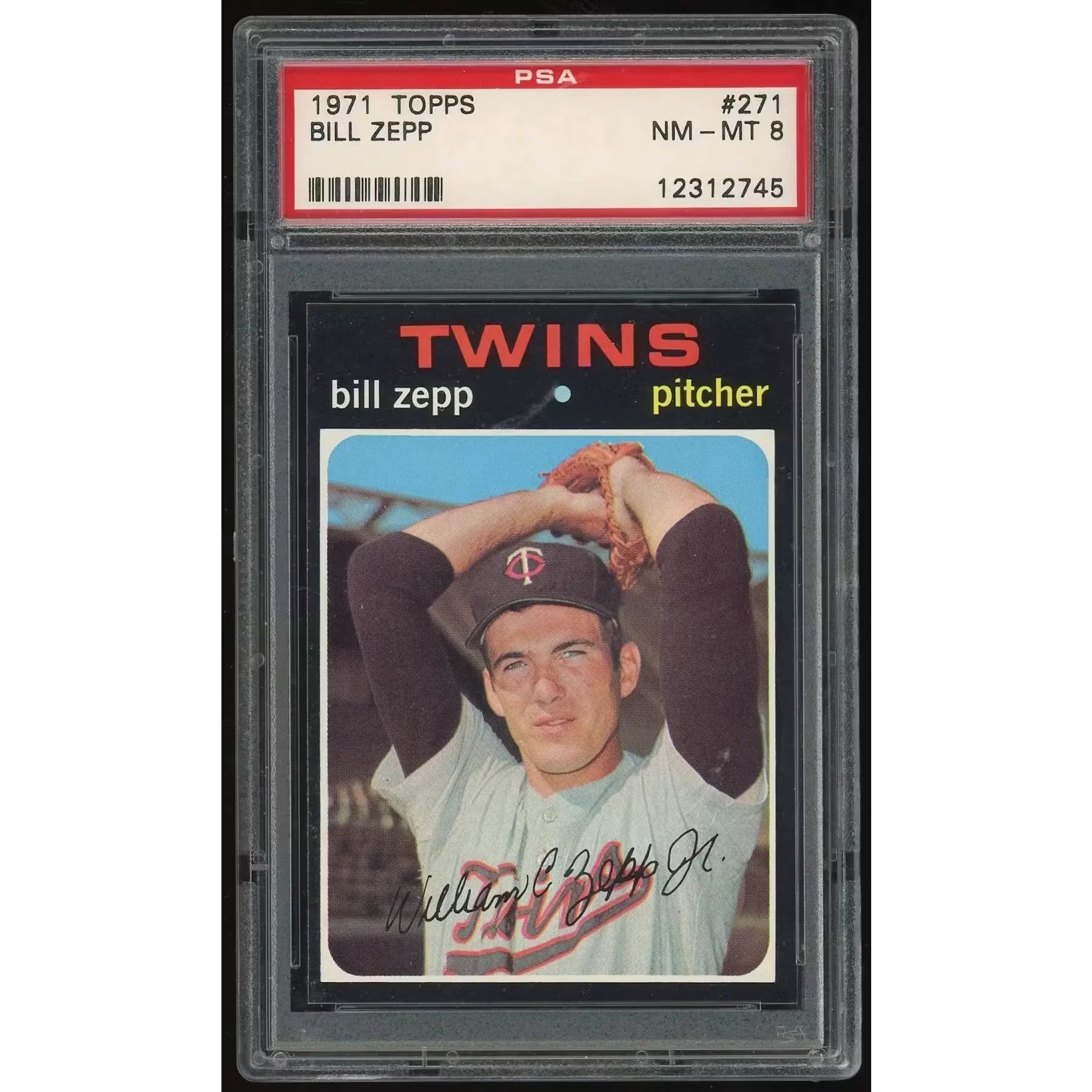 Bill Zepp 1971 Topps #271 Baseball Card | PSA 8
