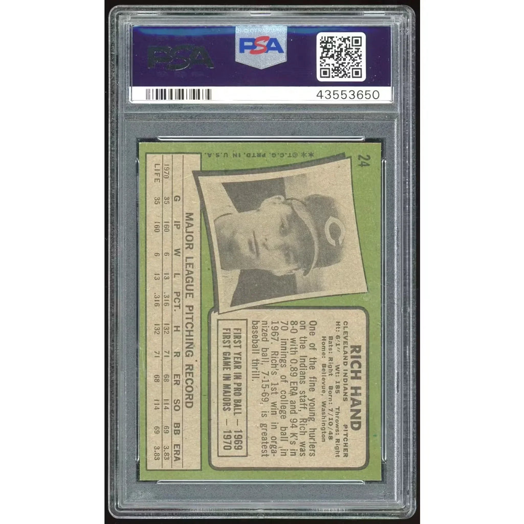 Rich Hand 1971 Topps #24 Rookie Card | PSA 8