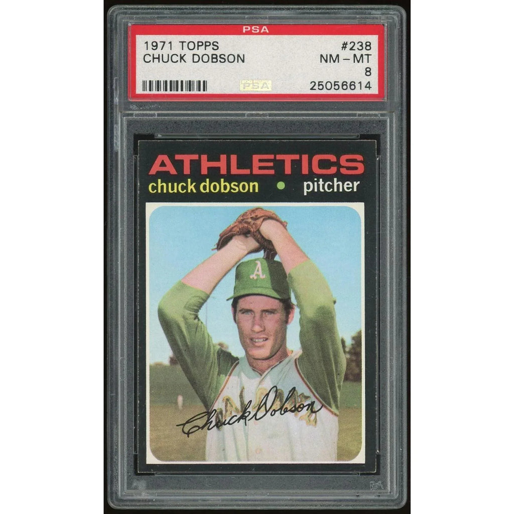 Chuck Dobson 1971 Topps #238 Baseball Card | PSA 8