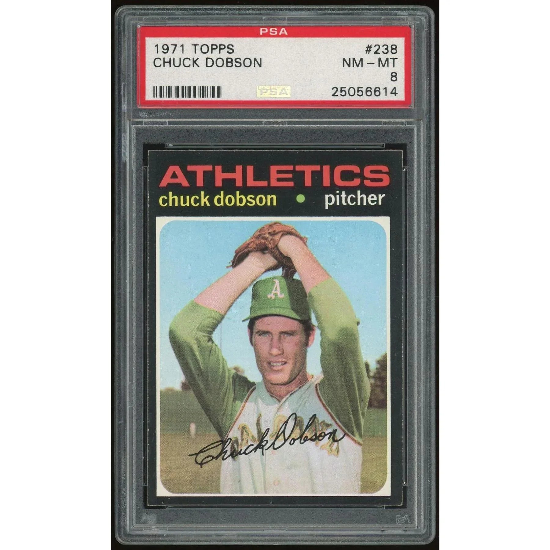 Chuck Dobson 1971 Topps #238 Baseball Card | PSA 8