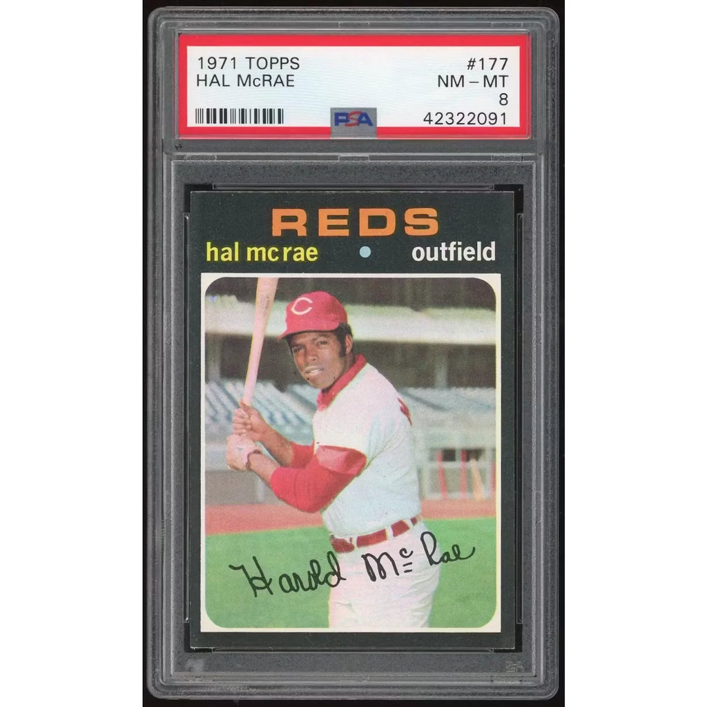 Hal McRae 1971 Topps #177 Baseball Card | PSA 8 2091