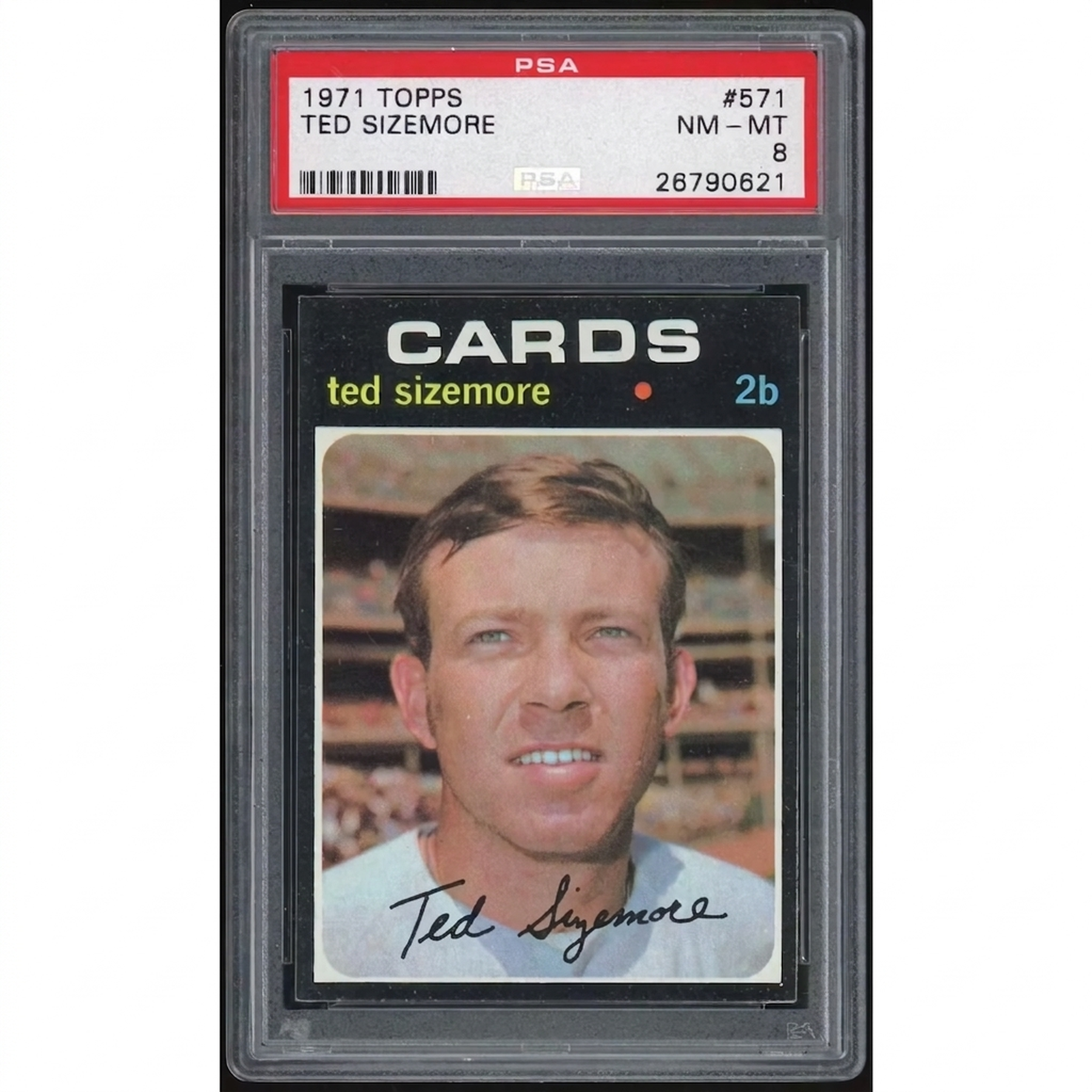 Ted Sizemore 1971 Topps #571 Baseball Card | PSA 8
