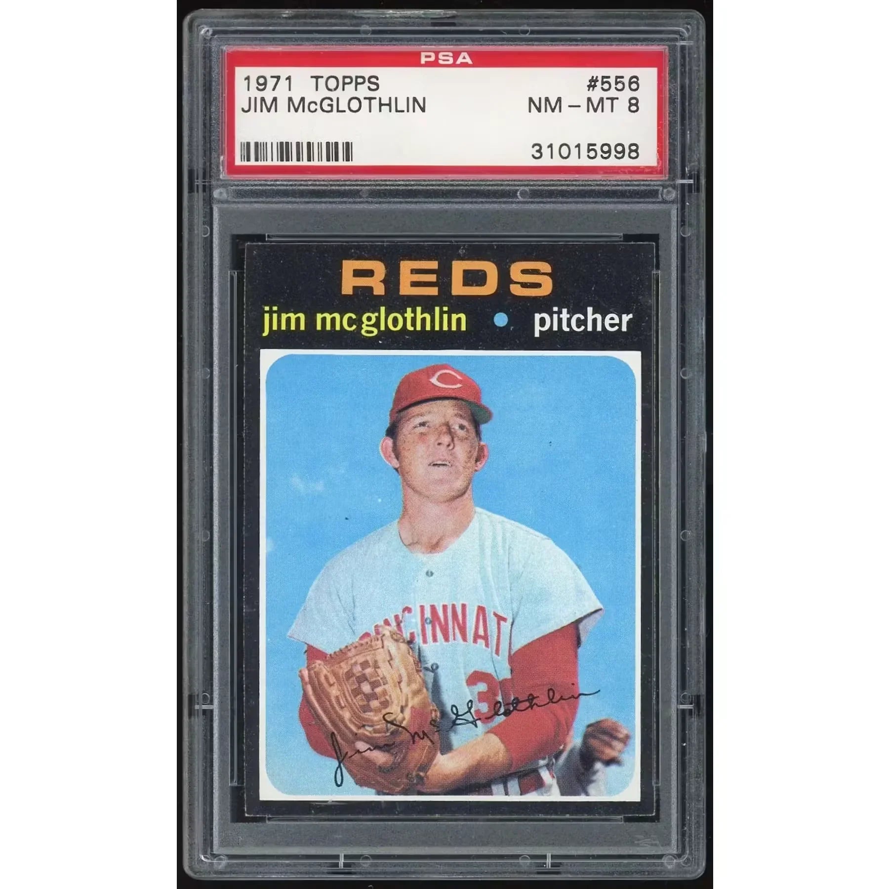 Jim McGlothlin 1971 Topps #556 Baseball Card | PSA 8