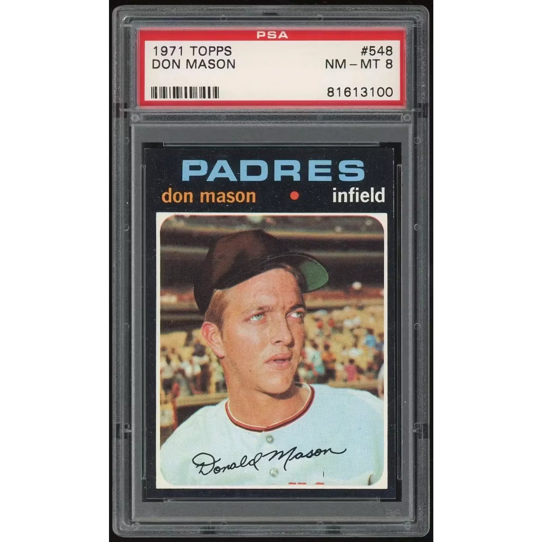 1971 Topps #548 Don Mason Baseball Card | PSA 8