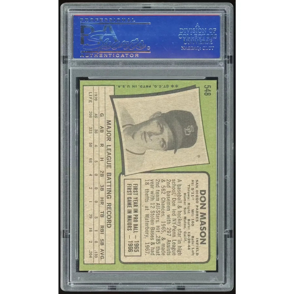1971 Topps #548 Don Mason Baseball Card | PSA 8