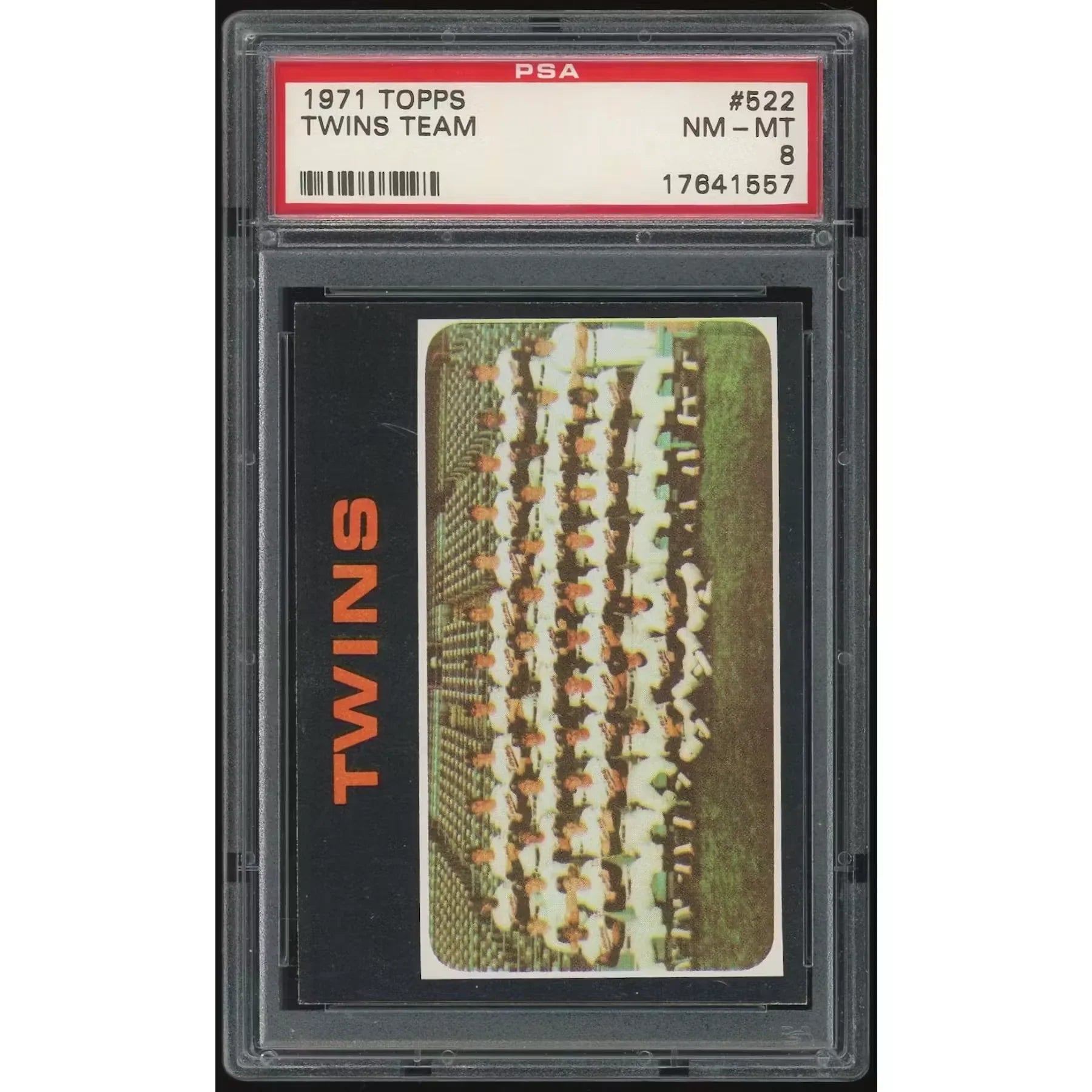 1971 Topps #522 Twins Team Card | PSA 8
