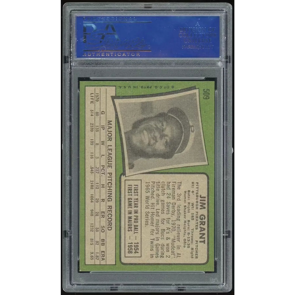 Jim Grant 1971 Topps #509 Baseball Card | PSA 8