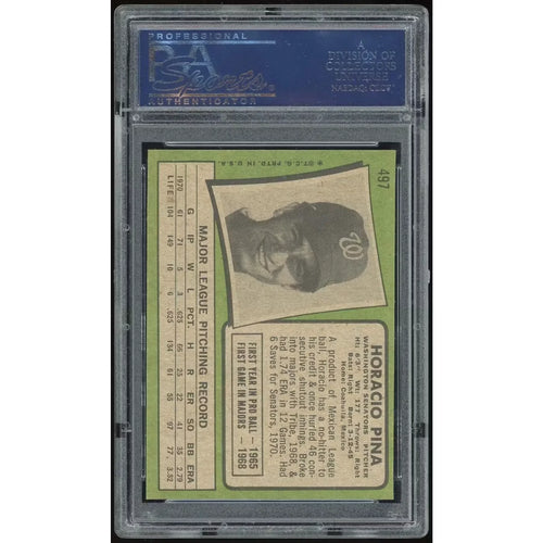 1971 Topps #497 Horacio Pina Rookie Card | PSA 8