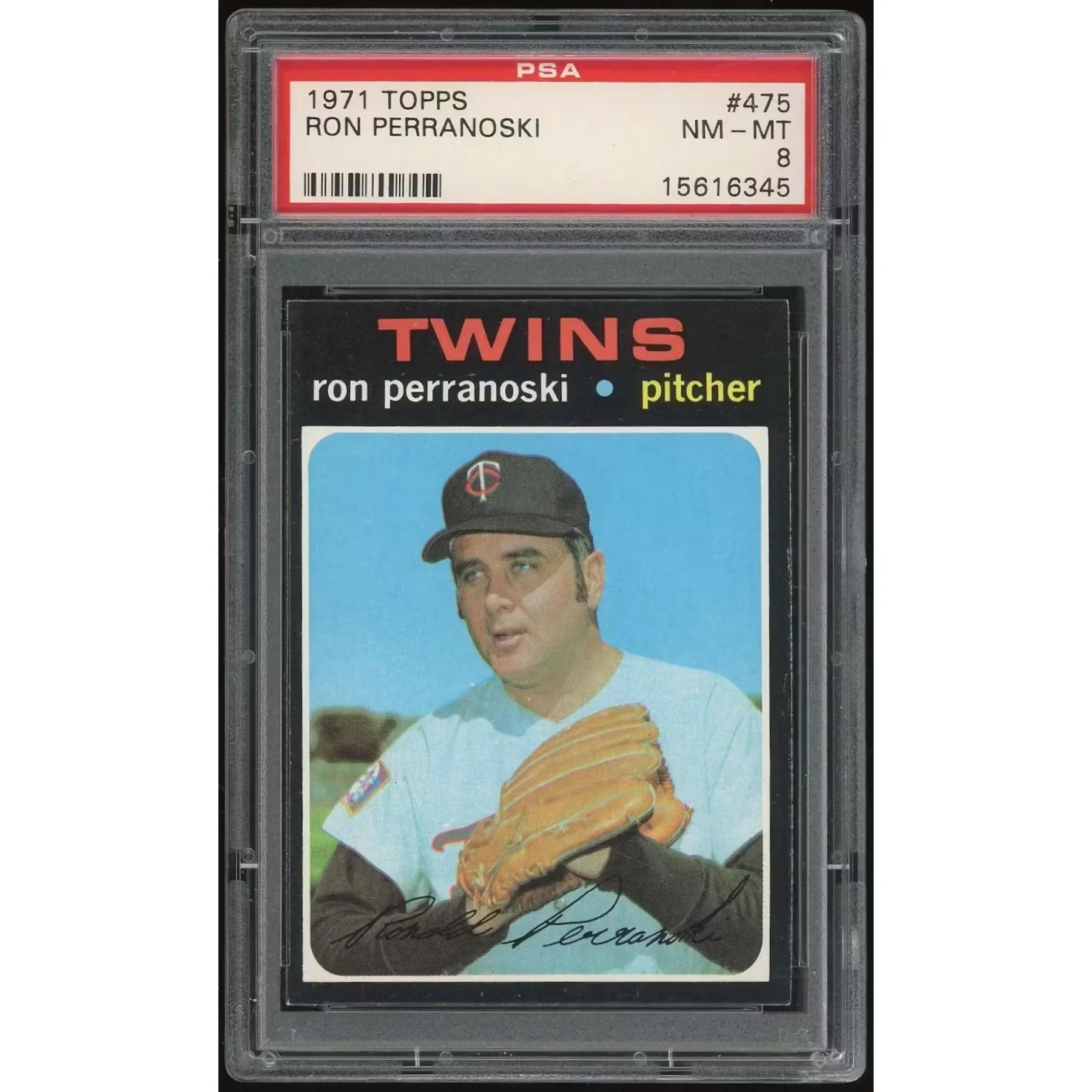 Ron Perranoski 1971 Topps #475 Baseball Card | PSA 8