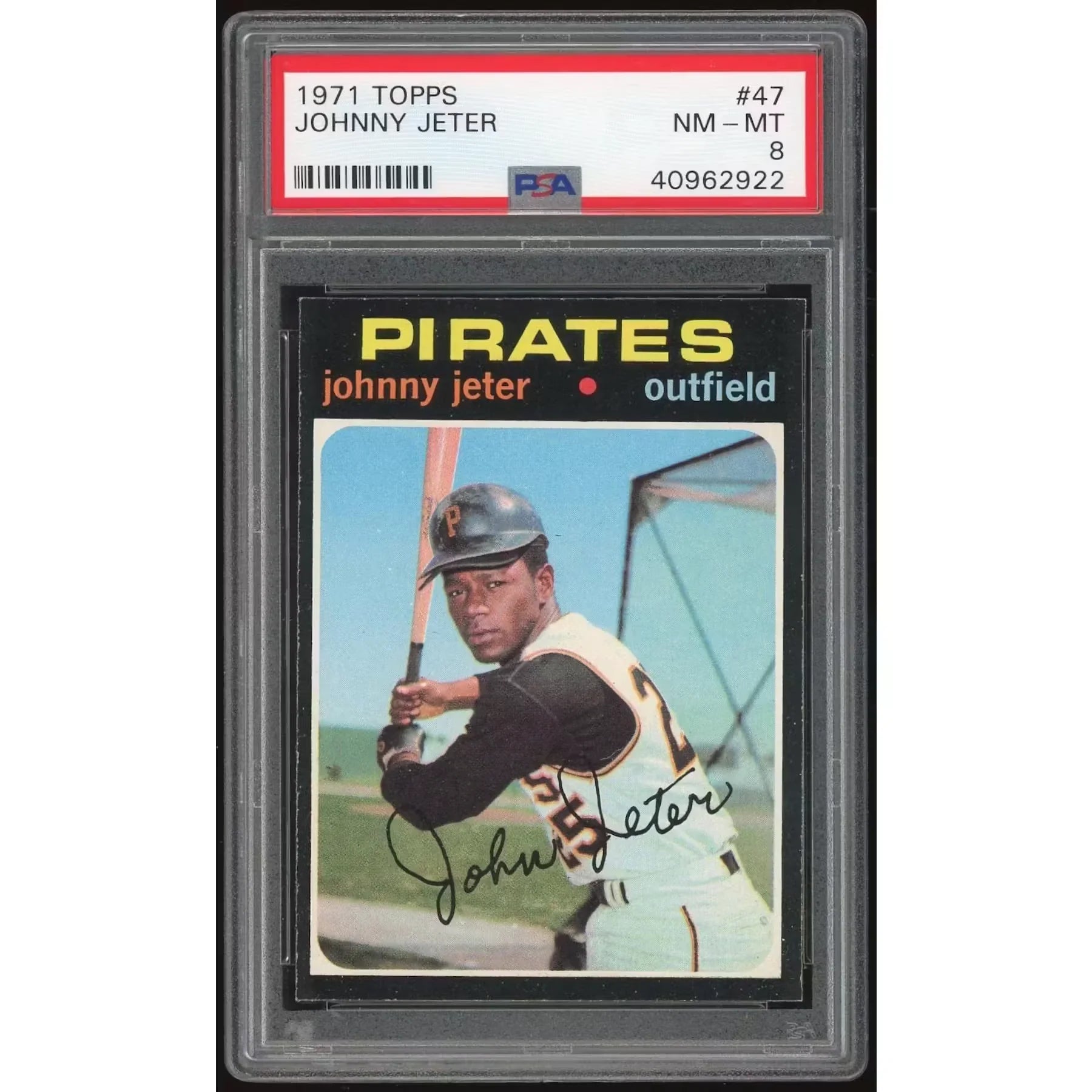 1971 Topps #47 Johnny Jeter Baseball Card | PSA 8