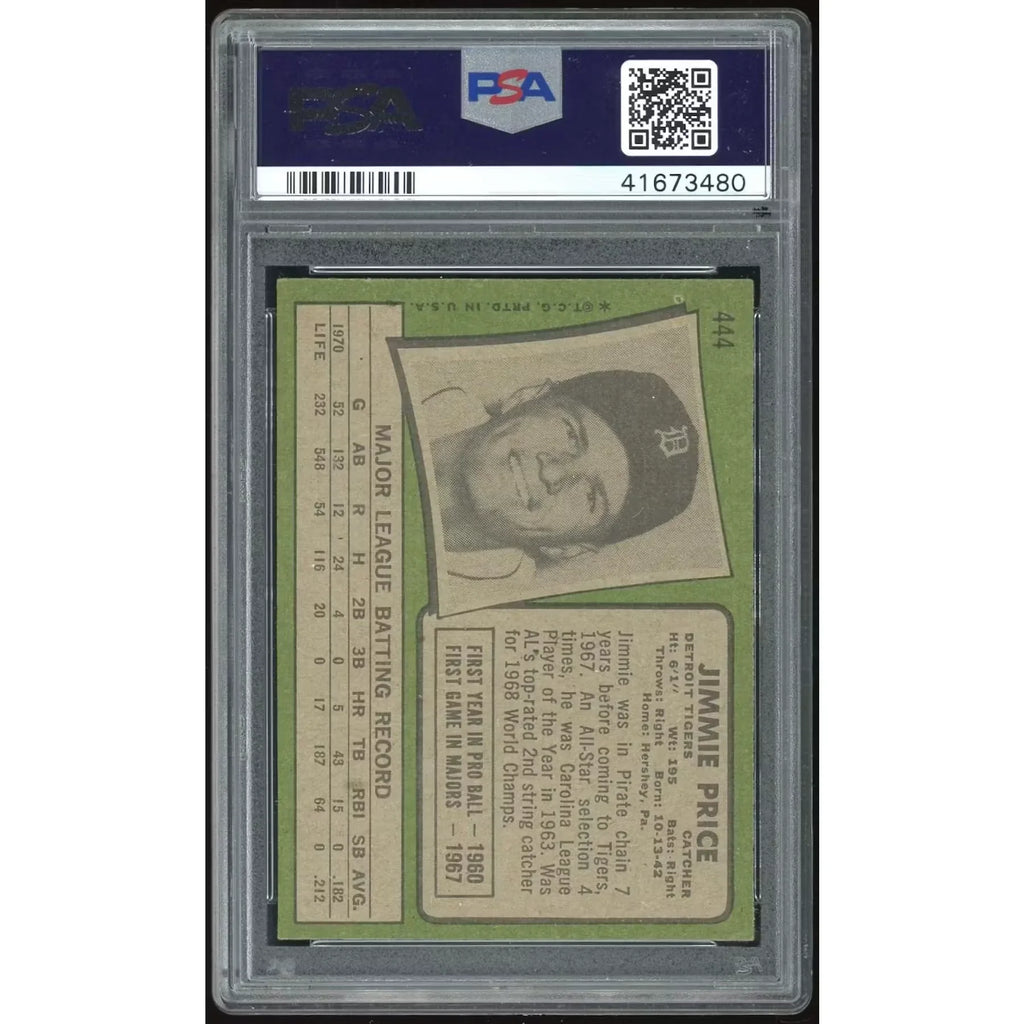 Jimmie Price 1971 Topps #444 Baseball Card | PSA 8