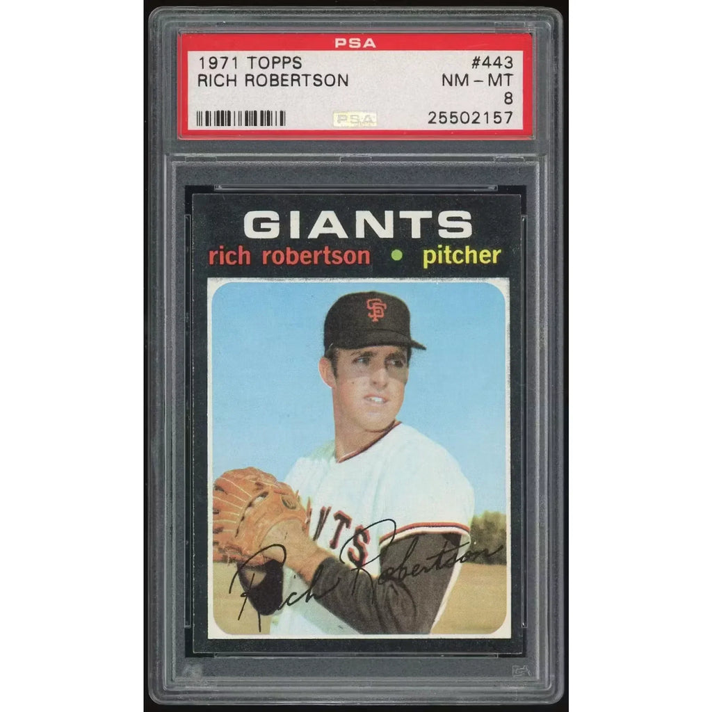 1971 Topps #443 Rich Robertson Baseball Card | PSA 8