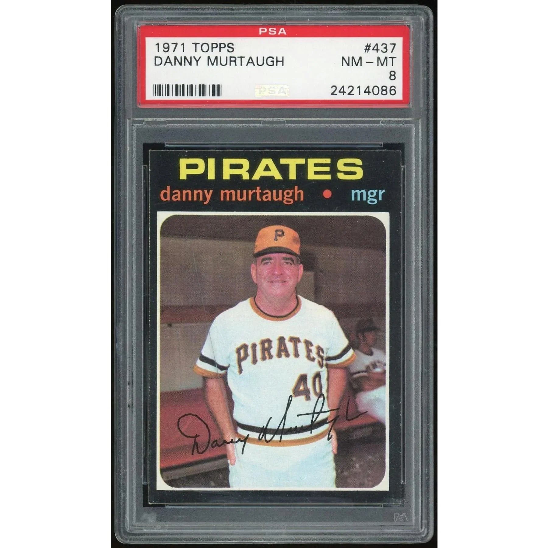 1971 Topps #437 Danny Murtaugh Baseball Card | PSA 8