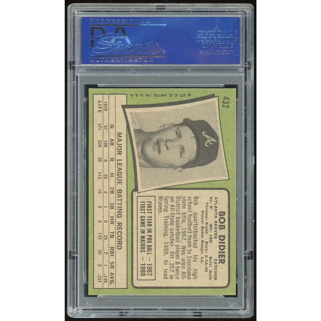 Bob Didier 1971 Topps #432 Baseball Card | PSA 8