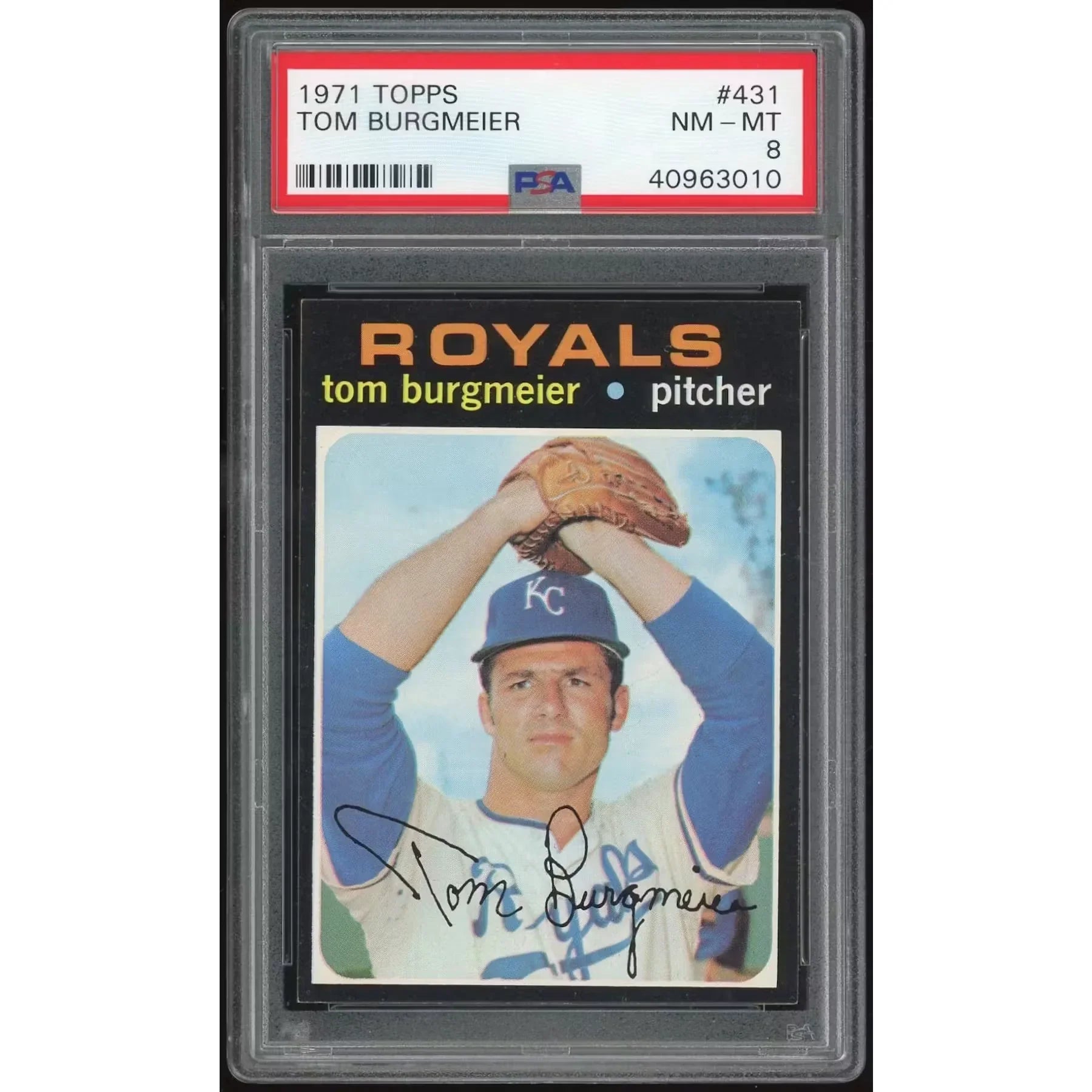 Tom Burgmeier 1971 Topps #431 Baseball Card | PSA 8