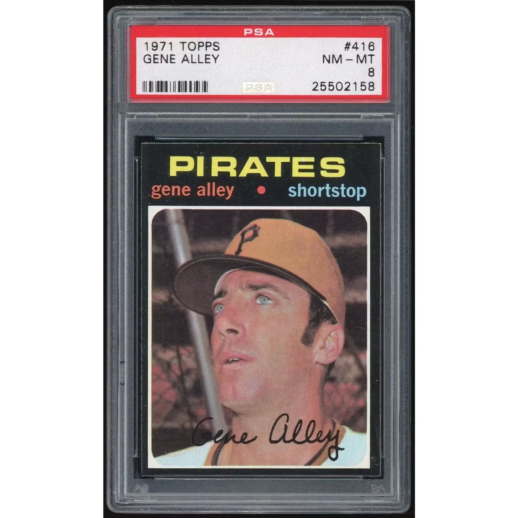 Gene Alley 1971 Topps #416 Baseball Card | PSA 8