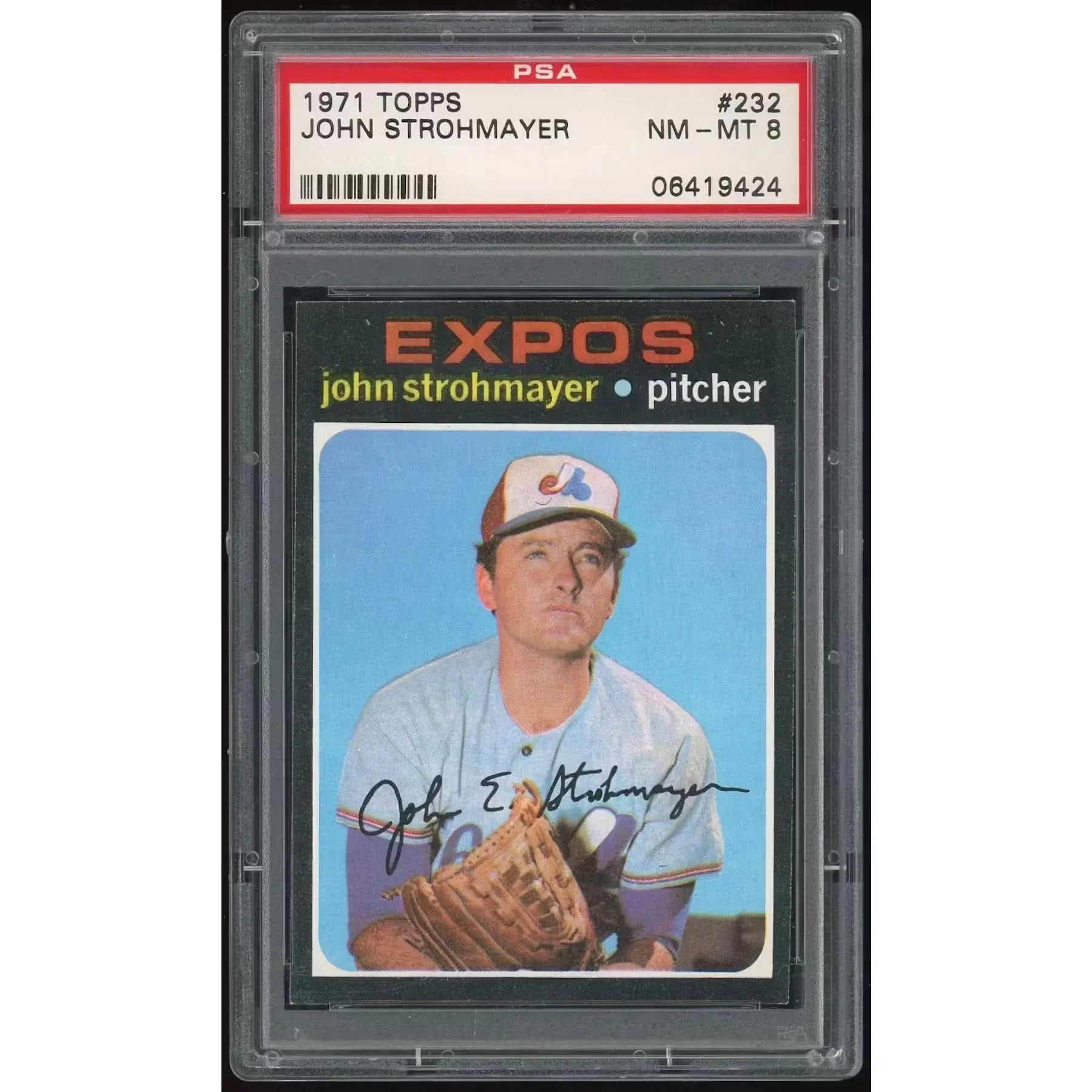 John Strohmayer 1971 Topps #232 Rookie Card | PSA 8