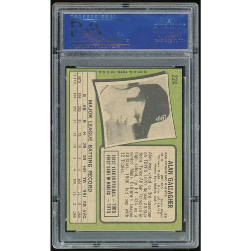 1971 Topps #224 Alan Gallagher Rookie Card | PSA 8