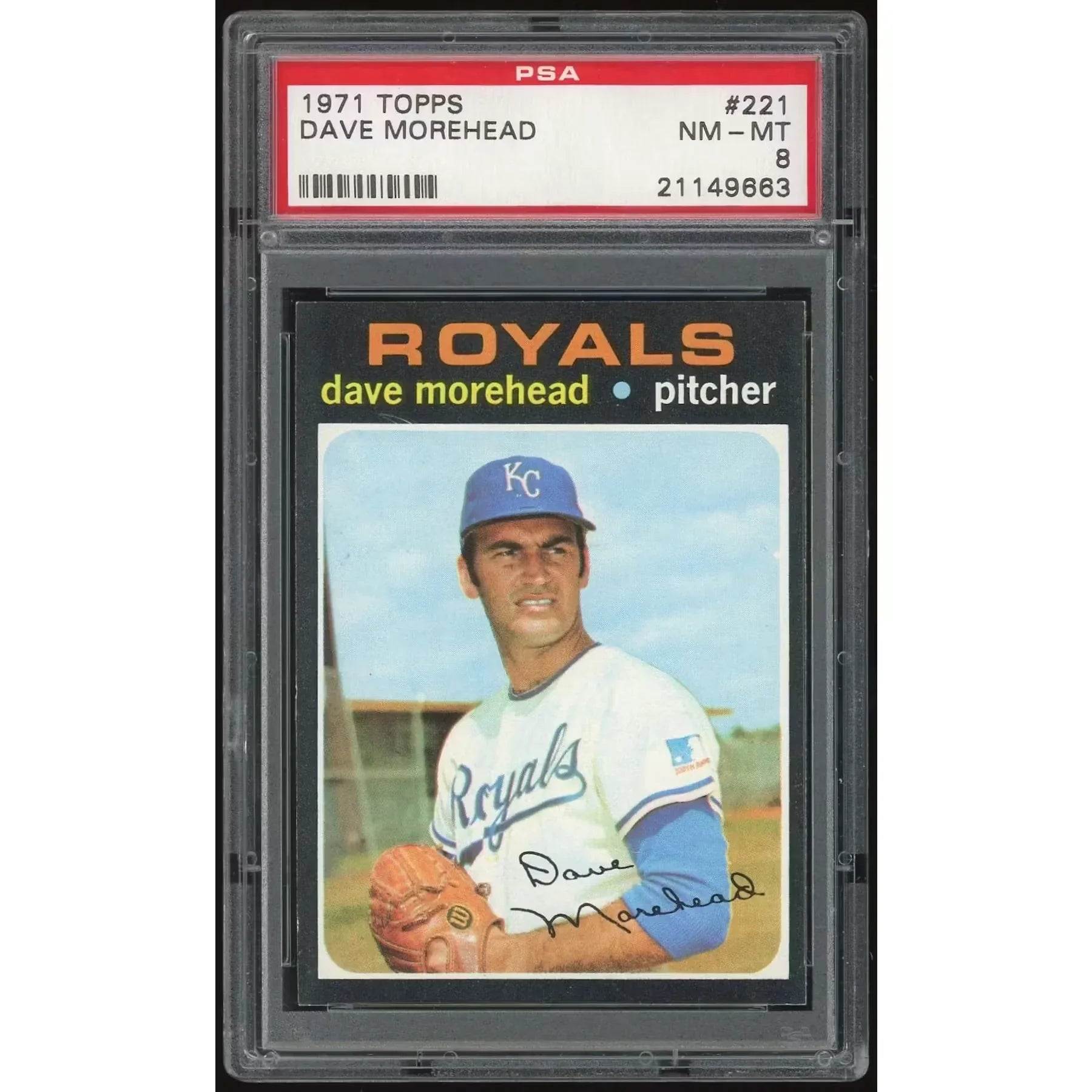 Dave Morehead 1971 Topps #221 Baseball Card | PSA 8
