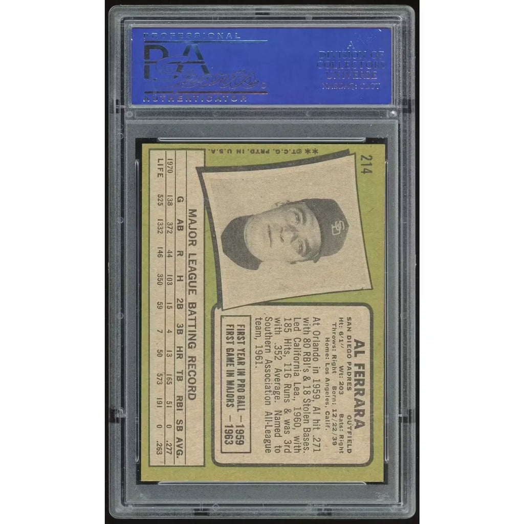 Al Ferrara 1971 Topps #214 Baseball Card | PSA 8