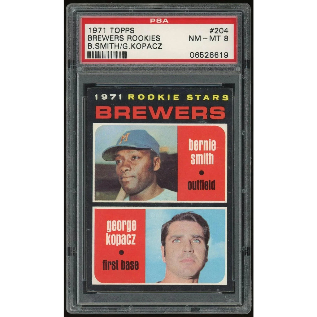 1971 Topps #204 Bernie Smith/George Kopacz Rookie Card | PSA 8