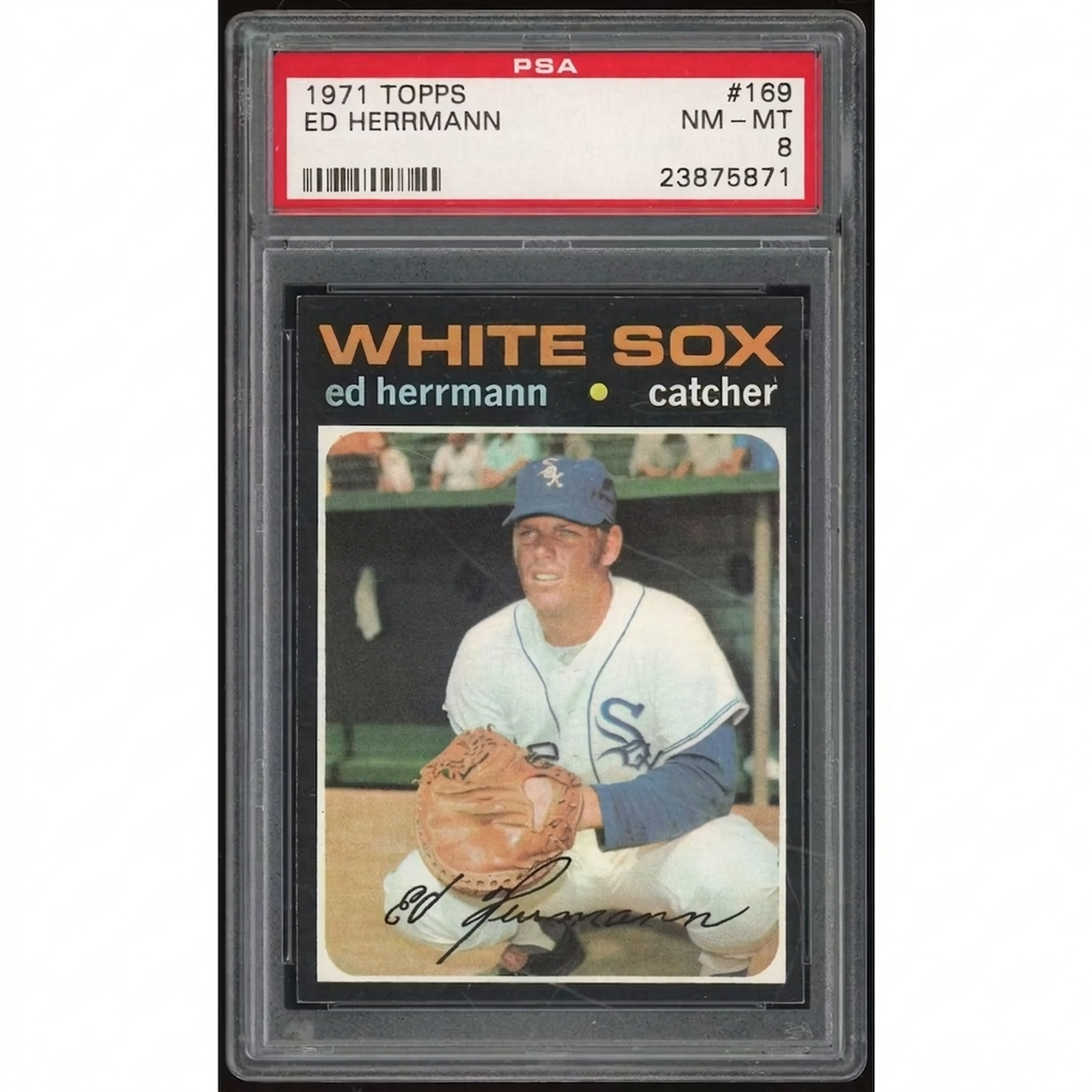 Ed Herrmann 1971 Topps #169 Baseball Card | PSA 8