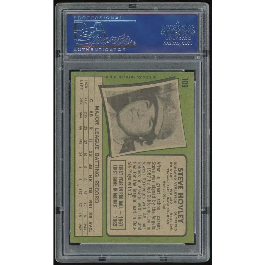 Steve Hovley 1971 Topps #109 Baseball Card | PSA 8